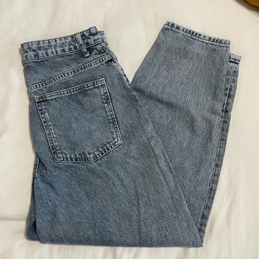 ZARA Gray/Blue Denim Mom Jeans